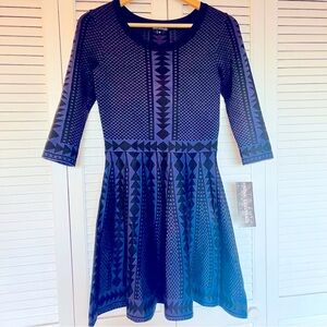 Black and Blue Geometric Dress